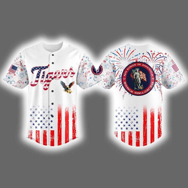 2025 Tigers Happy 4th of July No Kings Jersey