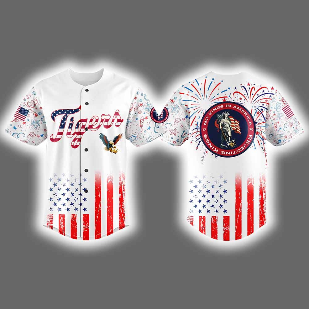 2025 Tigers Happy 4th of July No Kings Jersey 2025 Tigers Happy 4th of July No Kings Jersey