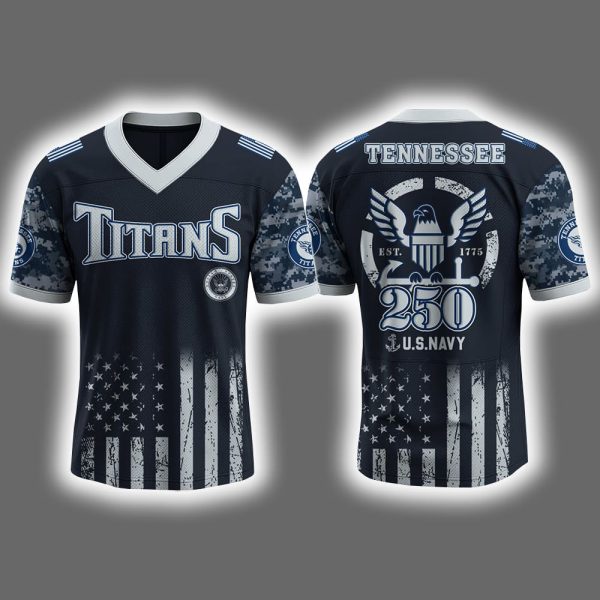 2025 Titans US NAVY 250th Birthday Celebration Football Jersey