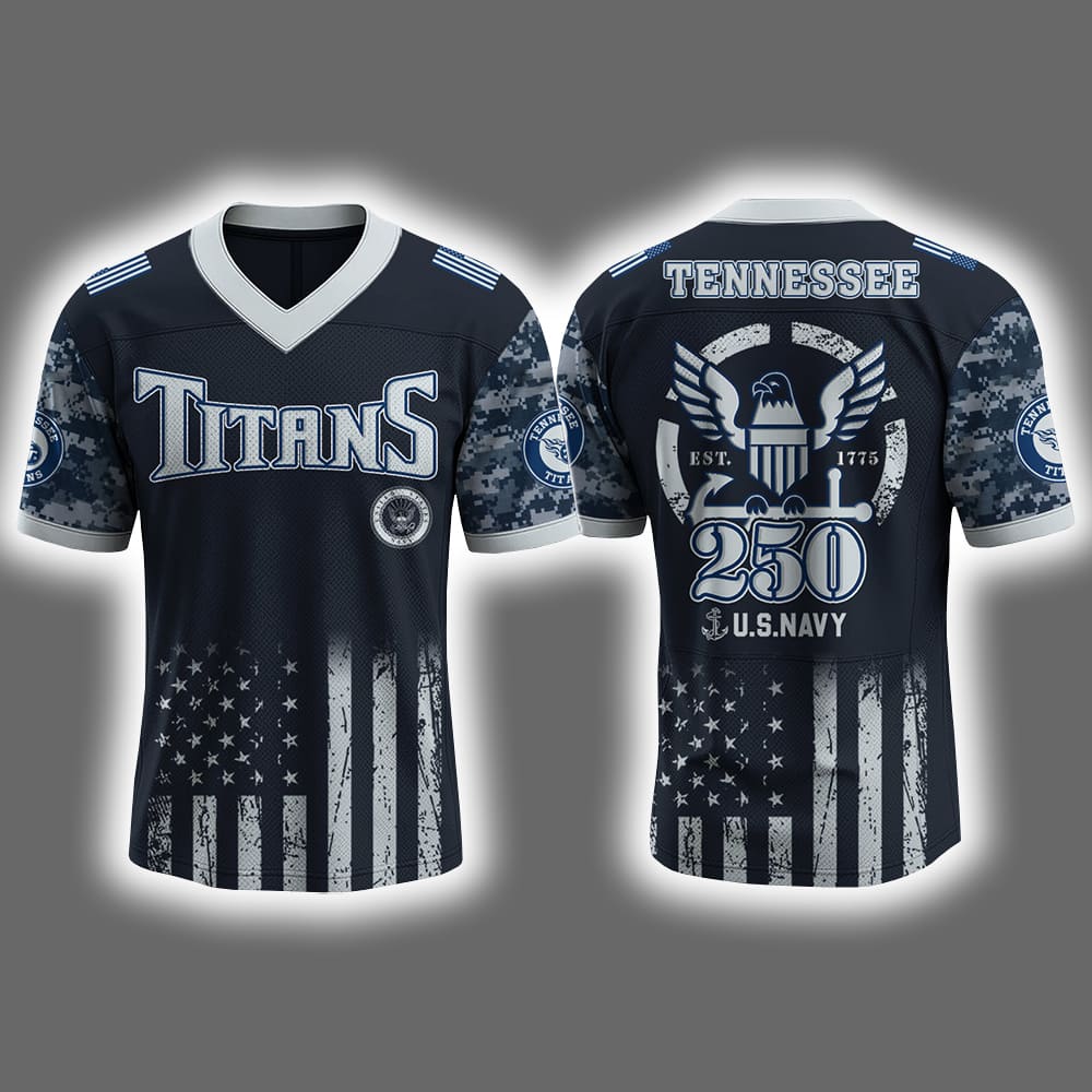 2025 Titans US NAVY 250th Birthday Celebration Football Jersey 2025 Titans US NAVY 250th Birthday Celebration Football Jersey