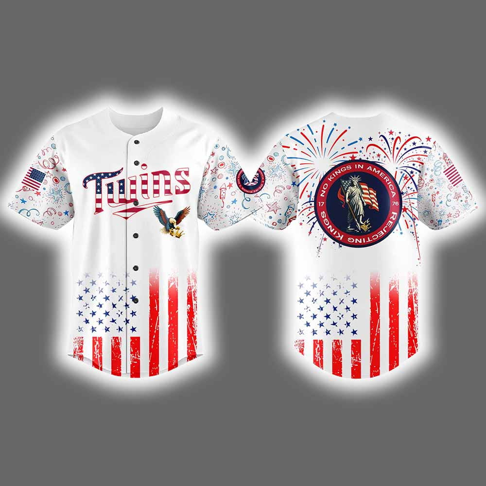 2025 Twins Happy 4th of July No Kings Jersey 2025 Twins Happy 4th of July No Kings Jersey