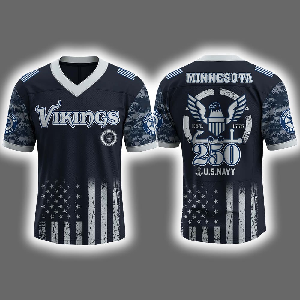 2025 Vikings US NAVY 250th Birthday Celebration Football Jersey 2025 Vikings US NAVY 250th Birthday Celebration Football Jersey