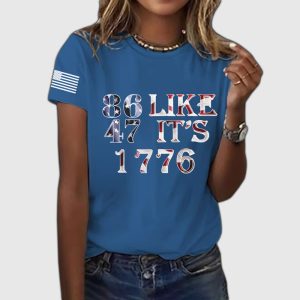8647 Resist Like It's 1776 Printed Short-Sleeved T-Shirt
