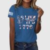 8647 Resist Like It's 1776 Printed Short-Sleeved T-Shirt