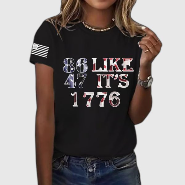 8647 Resist Like Its 1776 Printed Short Sleeved T Shirt 2
