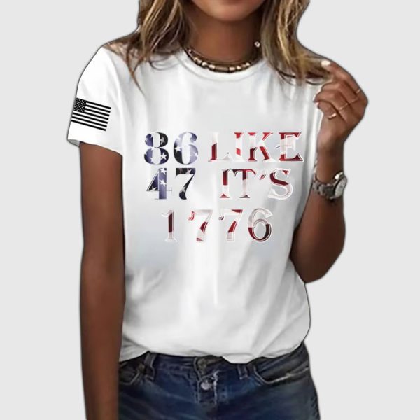 8647 Resist Like Its 1776 Printed Short Sleeved T Shirt 3