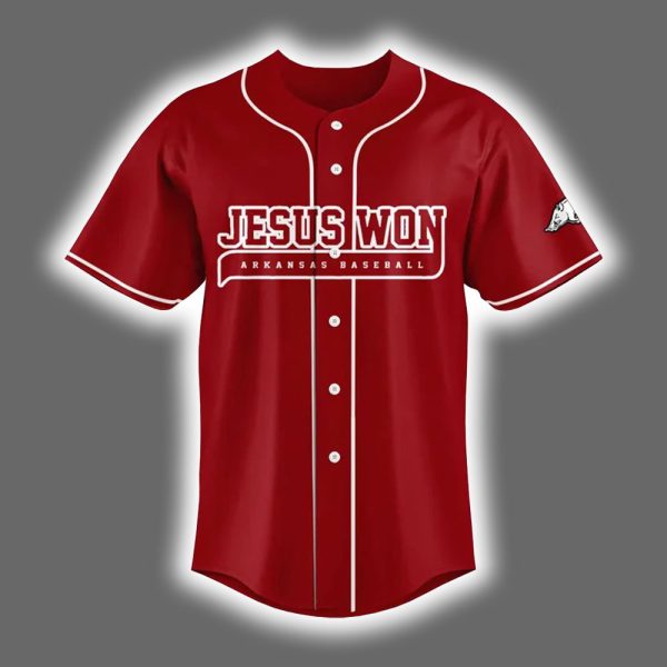 Arkansas Baseball Jesus Won Jersey 2