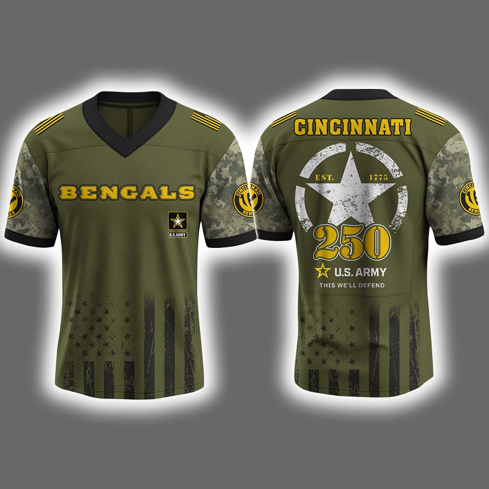 Bengals US ARMY 250th Birthday Celebration 2025 Jersey Bengals US ARMY 250th Birthday Celebration 2025 Jersey