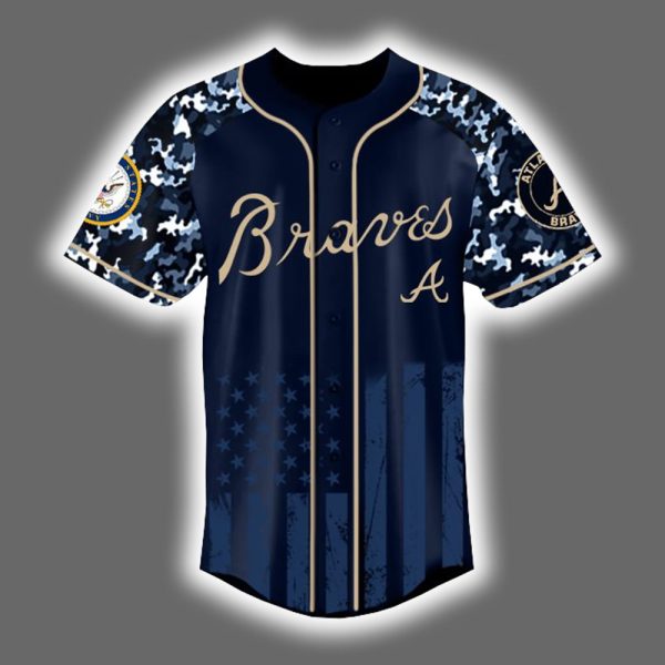 Braves 2025 US Navy 250th Birthday Military Jersey 2