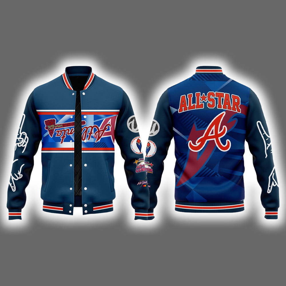 Braves Peace Up A-Town Down Baseball Jacket Braves Peace Up A-Town Down Baseball Jacket