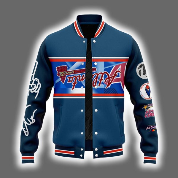 Braves Peace Up A Town Down Baseball Jacket 2