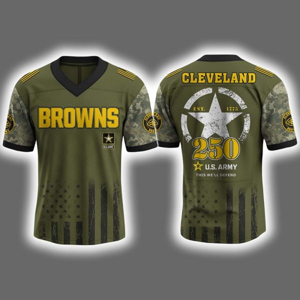 Browns US ARMY 250th Birthday Celebration 2025 Jersey
