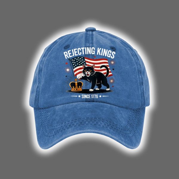 Cat No King Rejecting Kings Since 1776 Baseball Cap 3