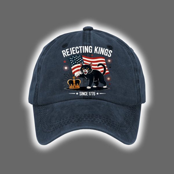 Cat No King Rejecting Kings Since 1776 Baseball Cap 4