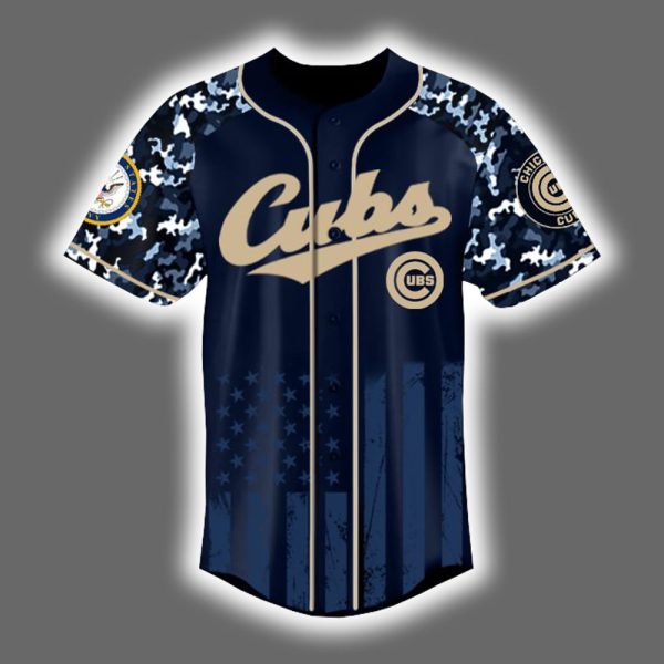 Cubs 2025 US Navy 250th Birthday Military Jersey 2