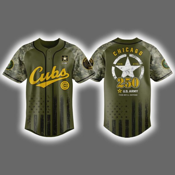 Cubs US ARMY 250th Birthday Celebration Jersey 2025