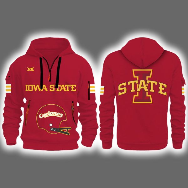 Cyclones Football 2025 Game Day Red Quarter Zip Hoodie