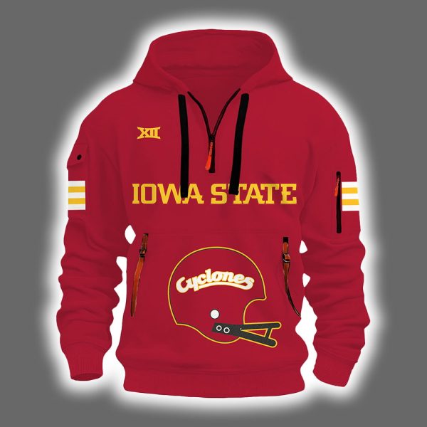 Cyclones Football 2025 Game Day Red Quarter Zip Hoodie 2