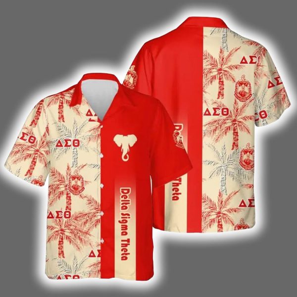 Delta Sigma Theta Palm Tree Hawaiian Shirt