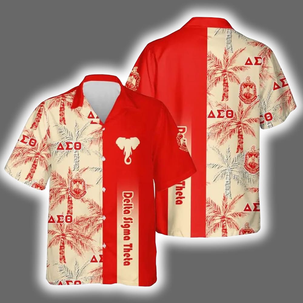 Delta Sigma Theta Palm Tree Hawaiian Shirt Delta Sigma Theta Palm Tree Hawaiian Shirt