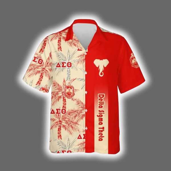 Delta Sigma Theta Palm Tree Hawaiian Shirt 2
