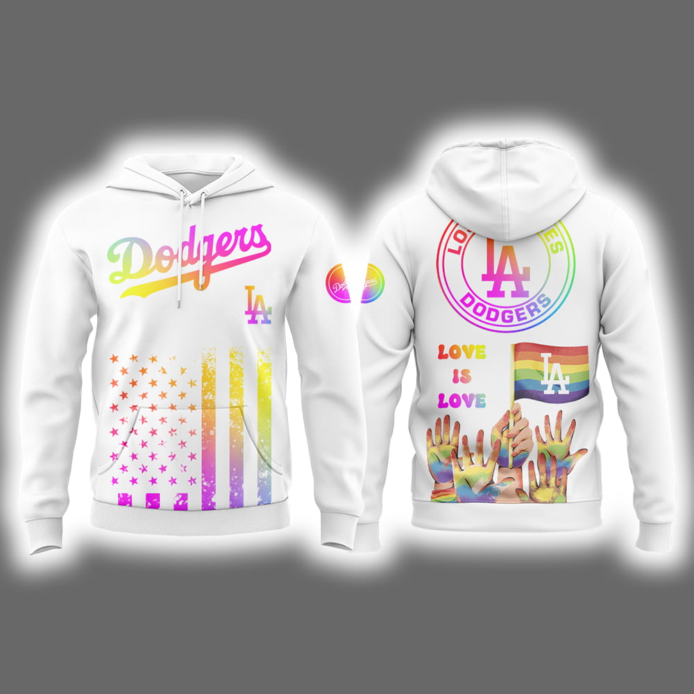 Dodgers 2025 Celebration Pride Month Love Is Love Hoodie Joggers Cap Dodgers 2025 Celebration Pride Month Love Is Love Hoodie Joggers Cap