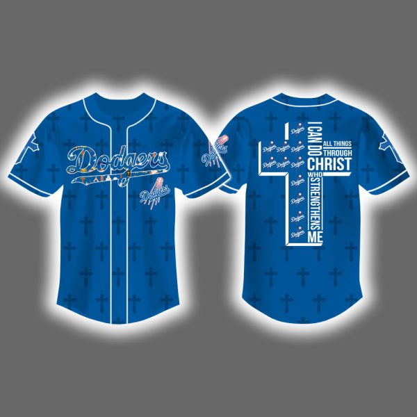 Dodgers I Can Do All Things Through Christ Baseball Jersey