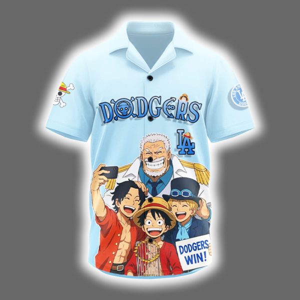 Dodgers x One Piece Night Game Hawaiian Shirt 2025 2