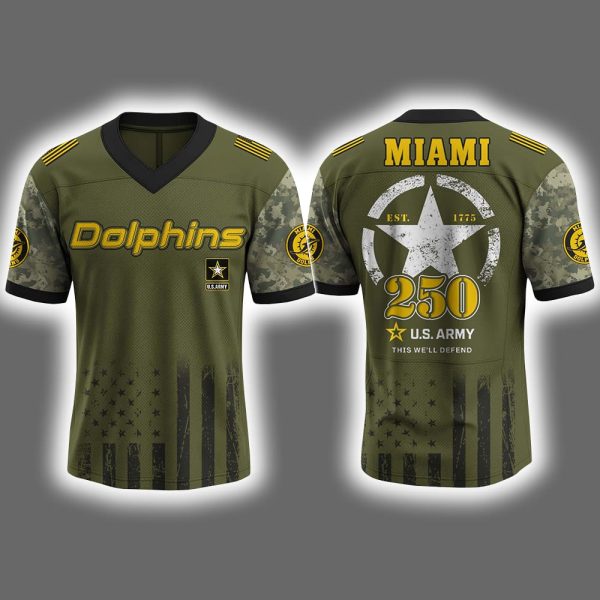Dolphins US ARMY 250th Birthday Celebration 2025 Jersey