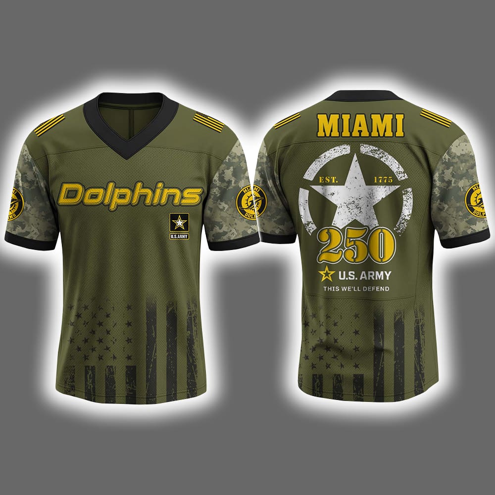 Dolphins US ARMY 250th Birthday Celebration 2025 Jersey Dolphins US ARMY 250th Birthday Celebration 2025 Jersey