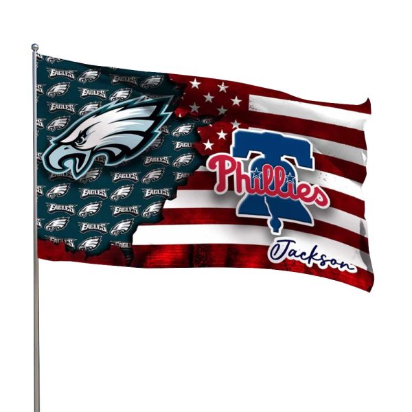 Eagles x Phillies Personalized Flag