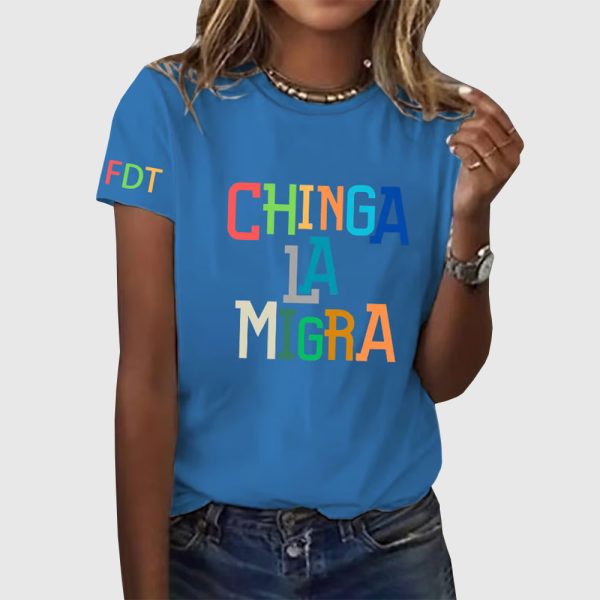 FDT Chinga LA Migra Abolish ICE Print T Shirt 2