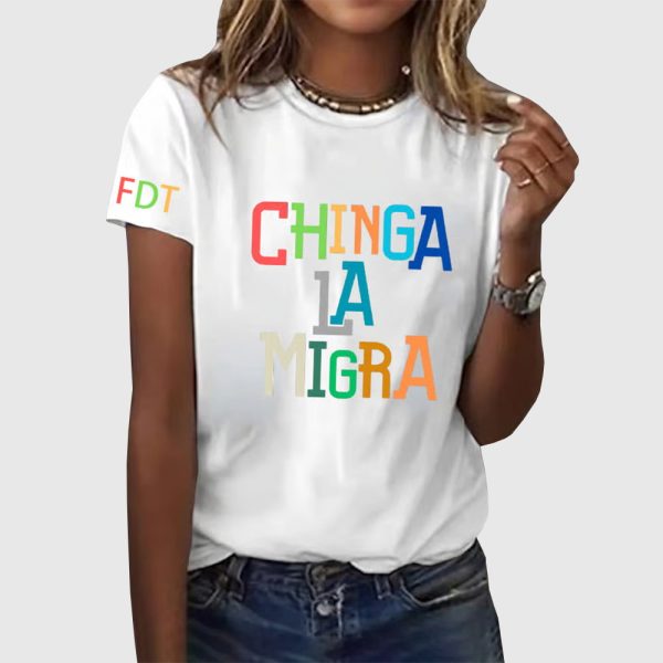 FDT Chinga LA Migra Abolish ICE Print T Shirt 3