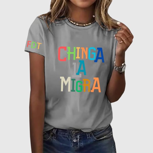 FDT Chinga LA Migra Abolish ICE Print T Shirt 4