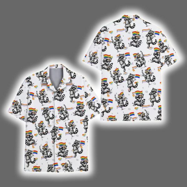 Funny Raccoon Pride LGBTQ Hawaiian Shirt