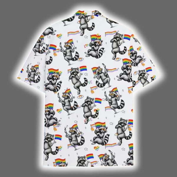 Funny Raccoon Pride LGBTQ Hawaiian Shirt 3