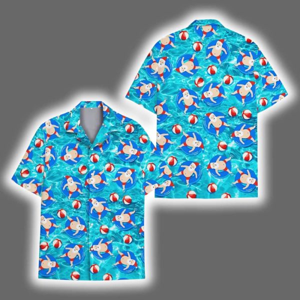 Funny Santa Pool Hawaiian Shirt