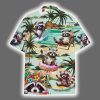 Funny Summer Beach Donut Raccoon Hawaiian Shirt 3