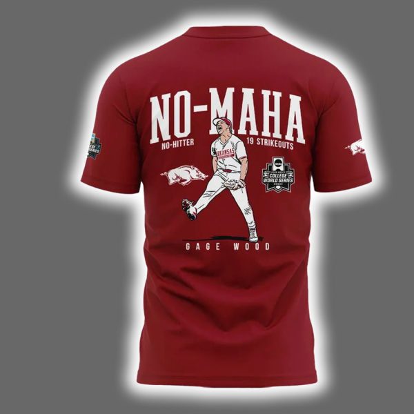 Gage Wood Razorbacks College World Series No Hitter Shirt 2025 3