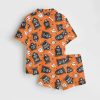 Ghoulish Graveyard Halloween Satin Pajama Set 2