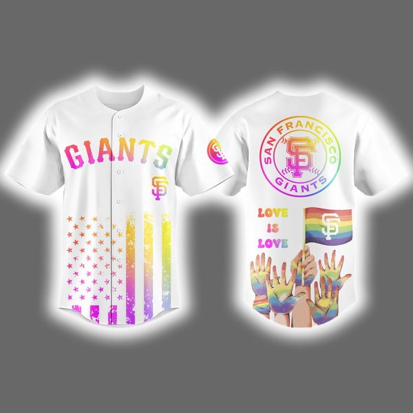 Giants 2025 Celebration Pride Month Love Is Love Baseball Jersey