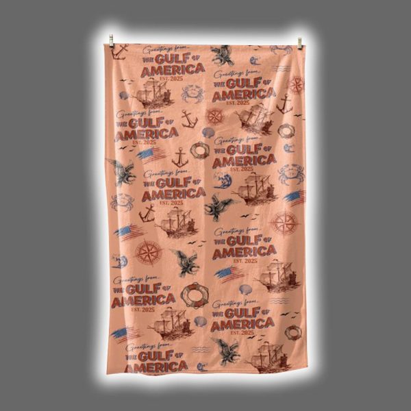 Greeting From The Gulf Of America Patriotic Beach Towel Summer 4