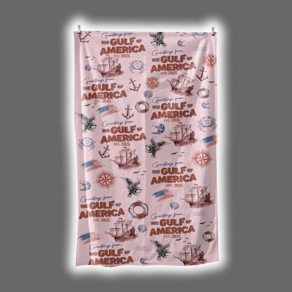 Greeting From The Gulf Of America Patriotic Beach Towel Summer 5