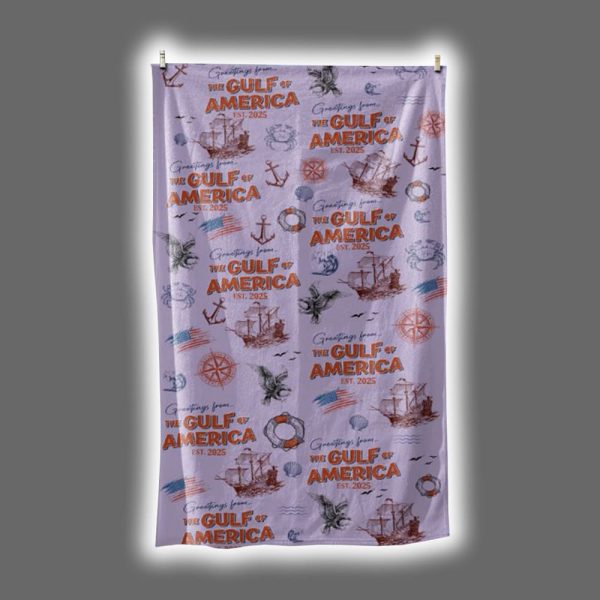 Greeting From The Gulf Of America Patriotic Beach Towel Summer 6