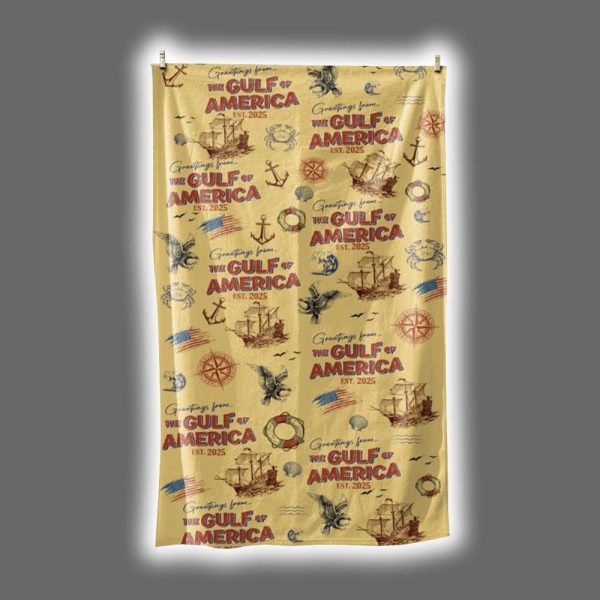 Greeting From The Gulf Of America Patriotic Beach Towel Summer 7