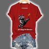 Independence Day FDT NO KINGS IN AMERICA Printed Casual T-Shirt