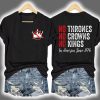 Independence Day FDT NO THRONES NO CROWNS NO KINGS Printed V-Neck T-Shirt
