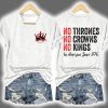 Independence Day FDT NO THRONES NO CROWNS NO KINGS Printed V Neck T Shirt 4