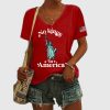 Independence Day Statue of Liberty FDT NO KINGS IN AMERICA Printed Shirt