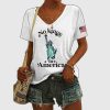 Independence Day Statue of Liberty FDT NO KINGS IN AMERICA Printed Shirt 4